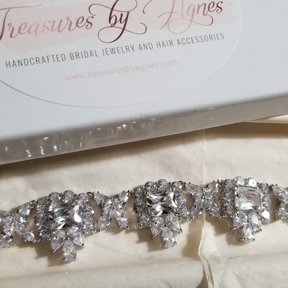 crystal bridal headband forehead headpiece - Picture 6 of 8